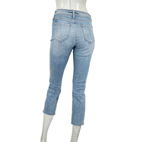 L'AGENCE $285 Sada High-Rise Cropped Slim Denim Jeans Raw hem Size 25 - Picture 3 of 11